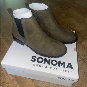 Sonoma Womens Ankle Boots Size 8.5 Olive Cilantro Dark Green